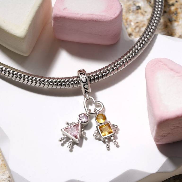 Gnoce Valentine's Day Love Characters Birthstone Pendant Dangle Charm