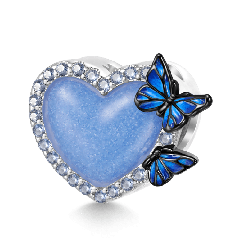 Gnoce Glow-in-the-dark Heart Butterfly Charm