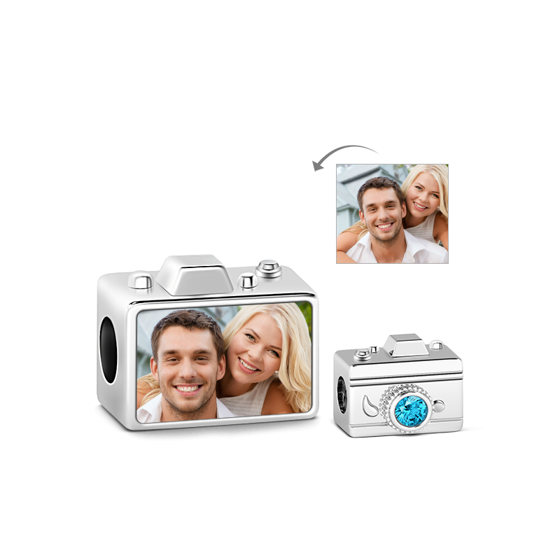Personalized Camera Photo Charm - Fit Bracelets & Necklaces