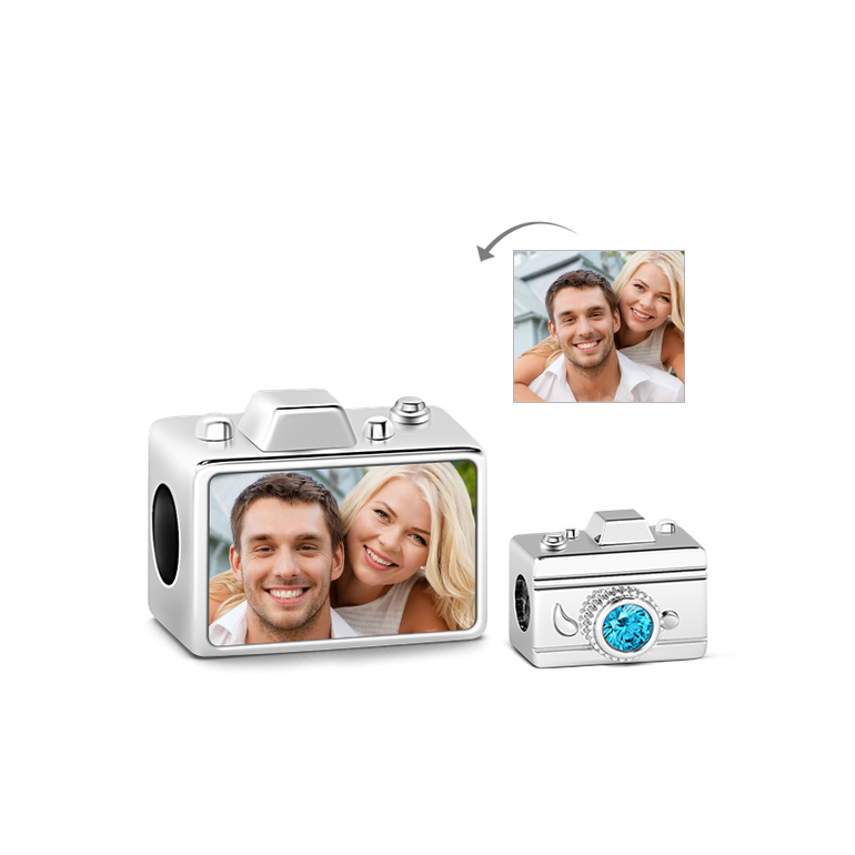 Personalized Camera Photo Charm - Fit Bracelets & Necklaces