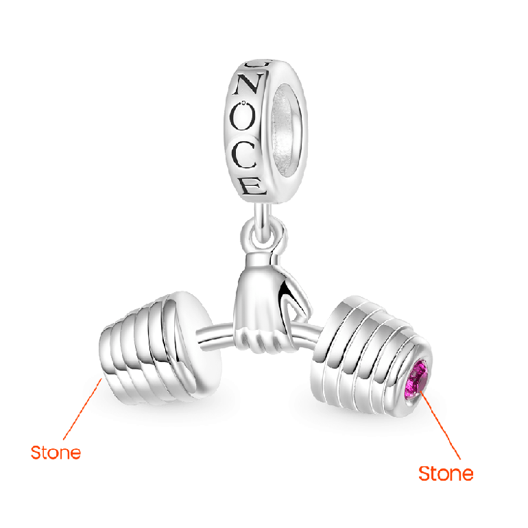 Gnoce Fitness Enthusiast Holding Dumbbell Pendant Dangle Charm