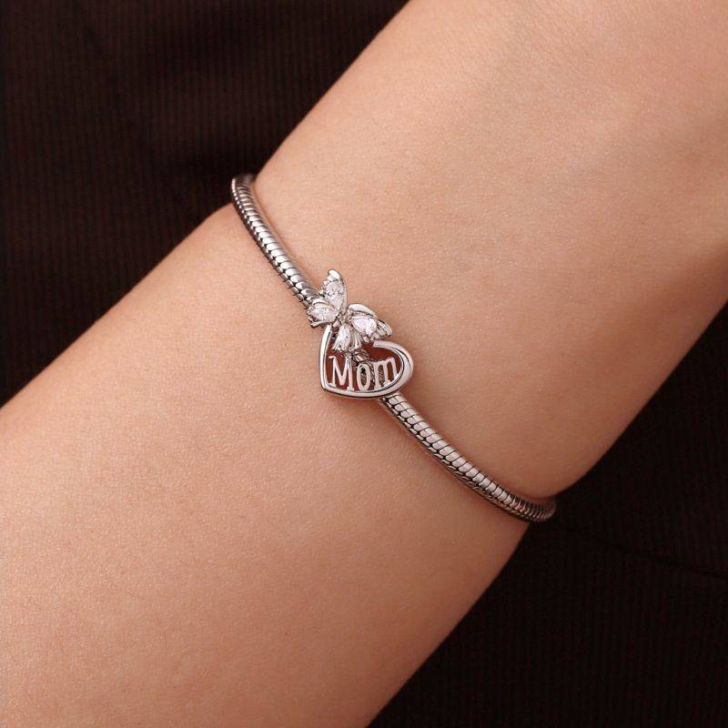 Gnoce Mother's Day Butterfly Heart Charm