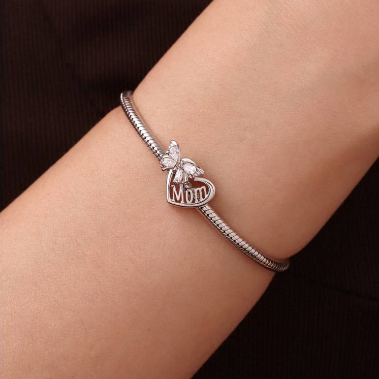 Gnoce Mother's Day Butterfly Heart Charm