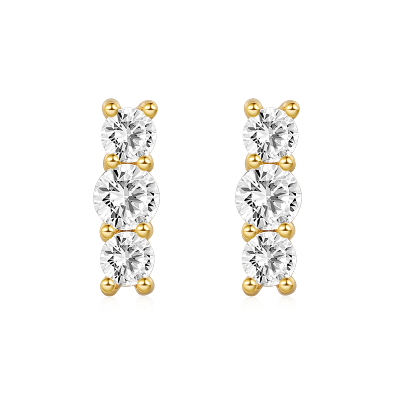 Gnoce Stacked Diamond Stud Earrings