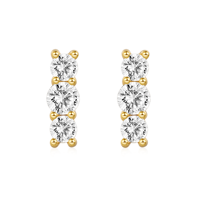 Gnoce Stacked Diamond Stud Earrings