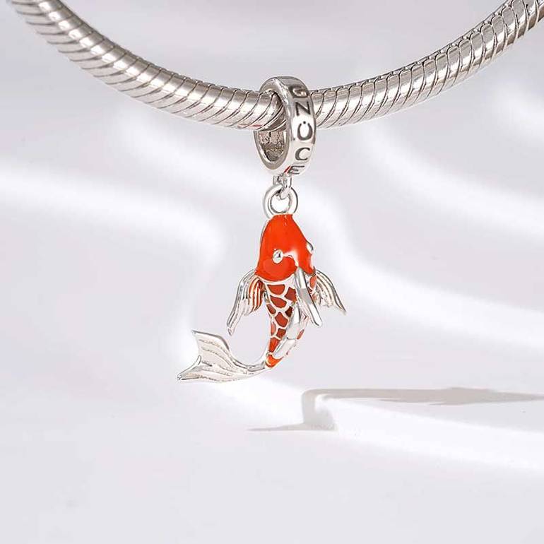 Gnoce Lucky Carp Fish Pendant Dangle Charm