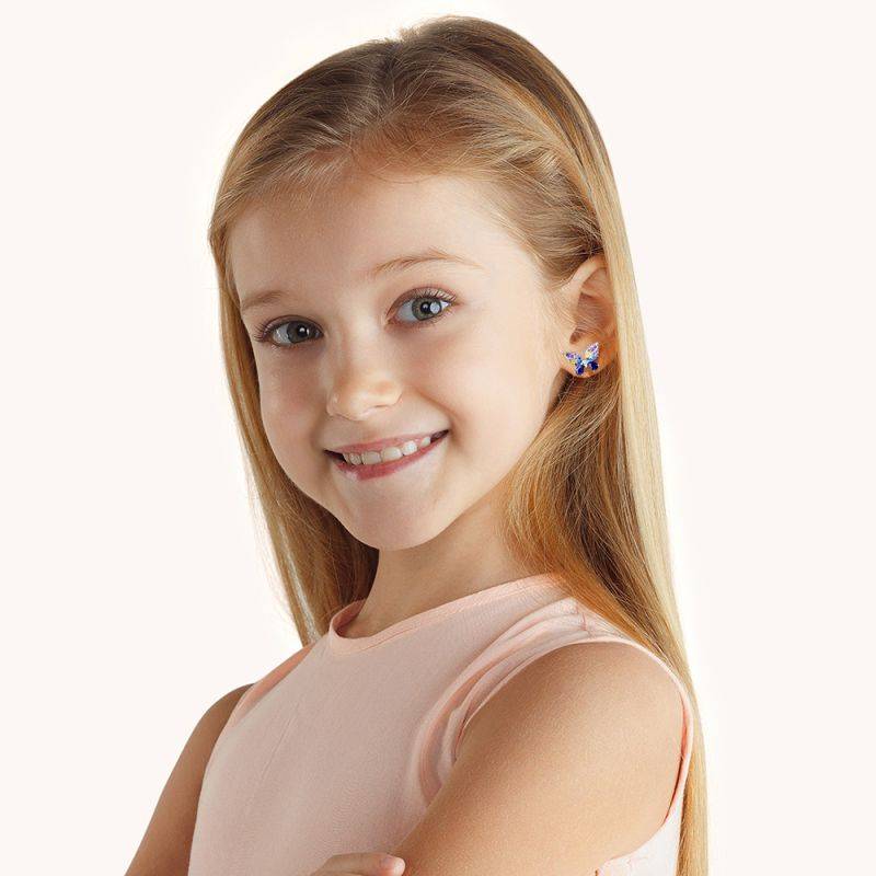 Gnoce Sparkling Butterfly Stud Earrings