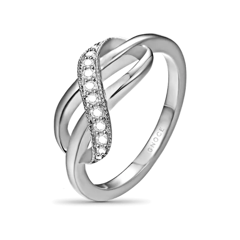 Infinity Ring 925 Sterling Silver with Stones
