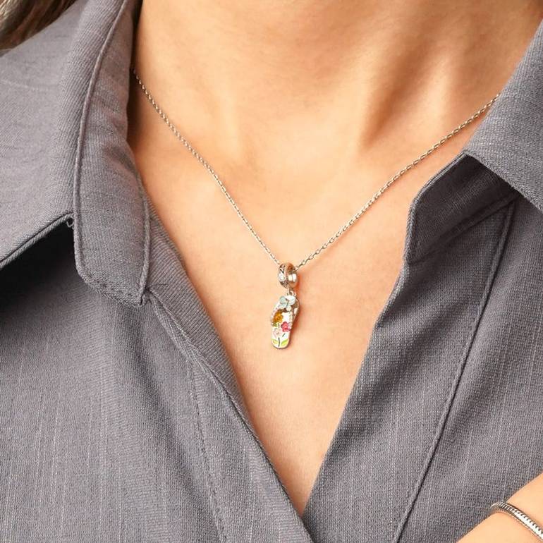 Gnoce Summer Beach Flip-Flop Pendant Dangle Charm