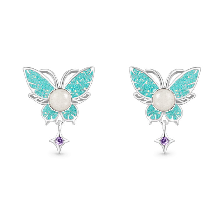 Gnoce Glow-in-the-Dark Butterfly Stud Earrings