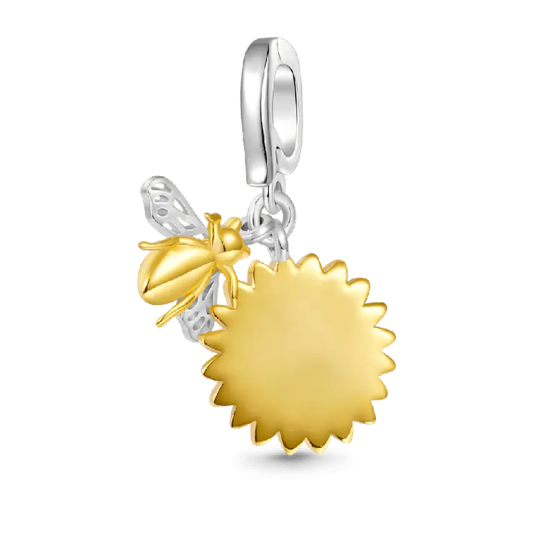 Gnoce Sunflower Bee Clasp Clusters Charm
