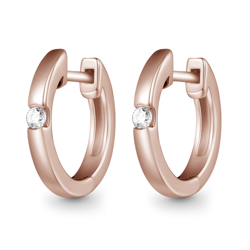 Gnoce Round Set Diamond Stud Earrings