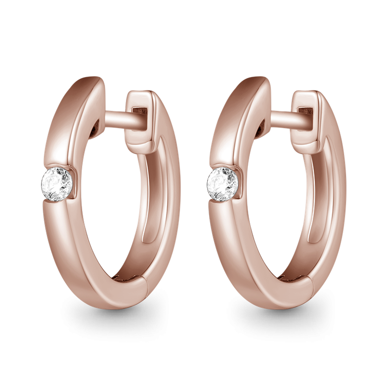 Gnoce Round Set Diamond Stud Earrings