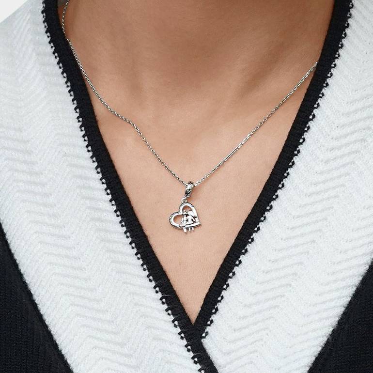 Gnoce Sister Love Heart Engravable Pendant Dangle Charm