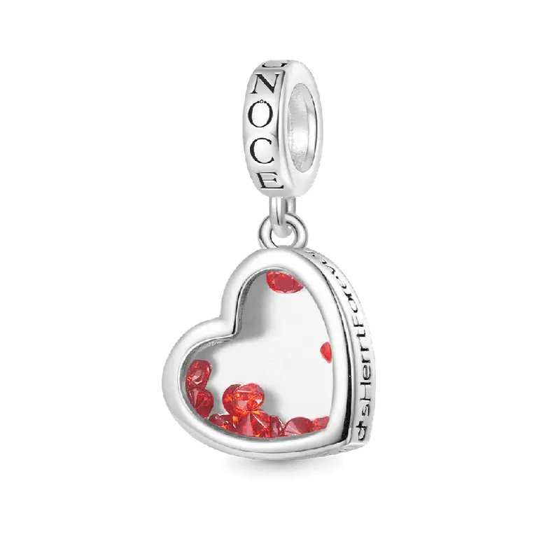 Gnoce Mother's Day Birthstones Forever Heart Pendant Dangle Charm