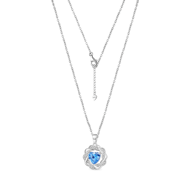 Gnoce Circle of Gratitude Diamond Heart Birthstone Necklaces