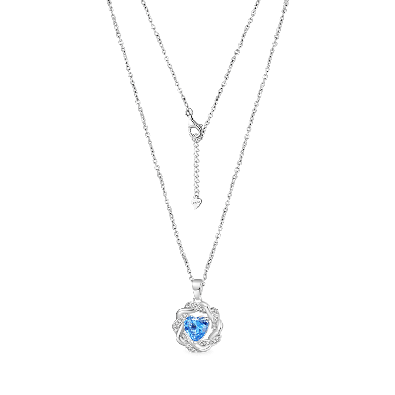 Gnoce Circle of Gratitude Diamond Heart Birthstone Necklaces