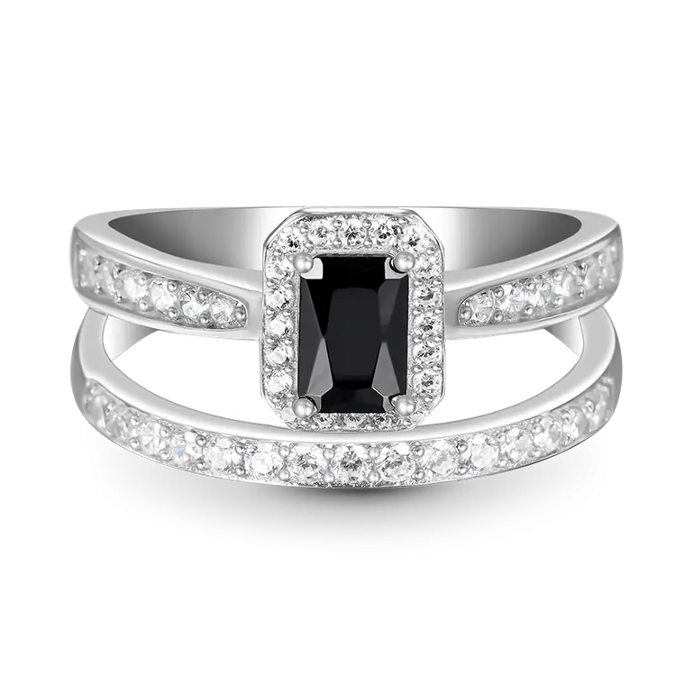 Gnoce Sparkling Rectangle-cut Ring