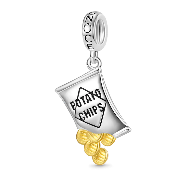 Gnoce Snack Food Potato Chips Pendant Dangle Charm