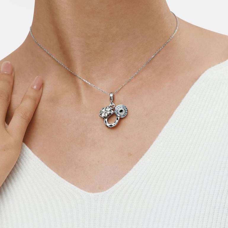 Gnoce Horseshoe, Clover & Devil's Eye Triple Pendant Dangle Charm
