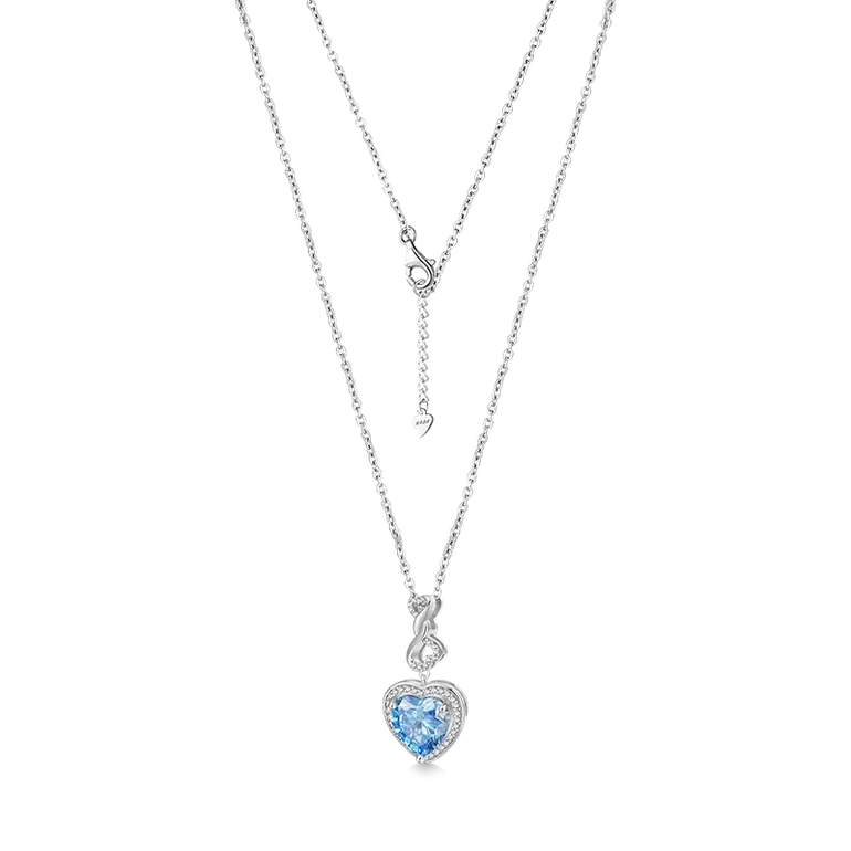 Gnoce Infinite Love Buckle Heart Birthstone Pendant Necklaces