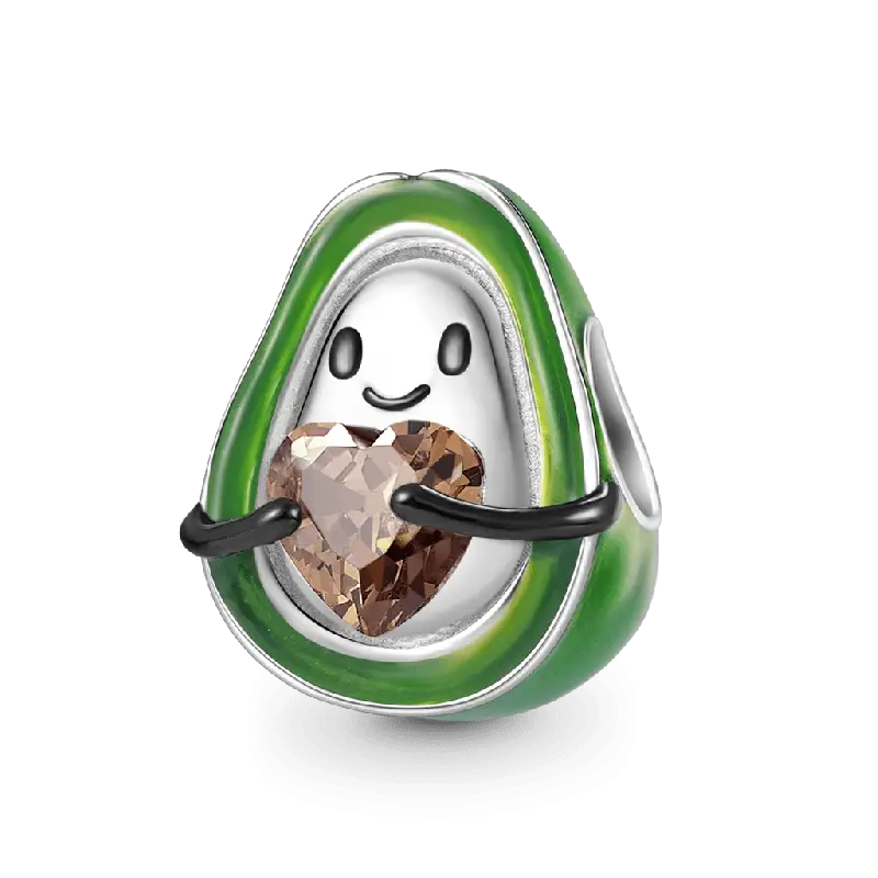 Gnoce Avocado Embraces Heart Gem Charm