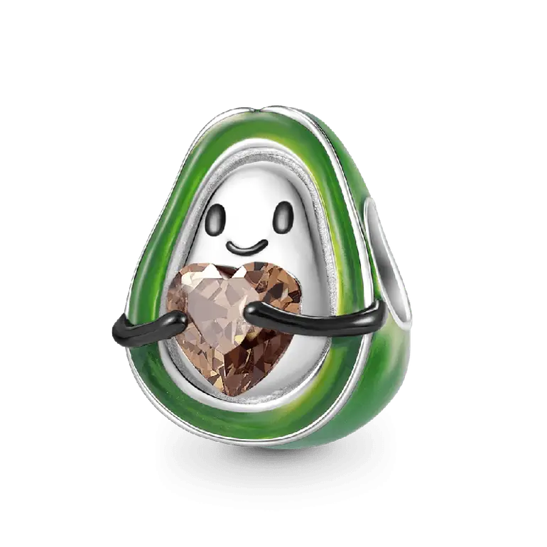 Gnoce Avocado Embraces Heart Gem Charm