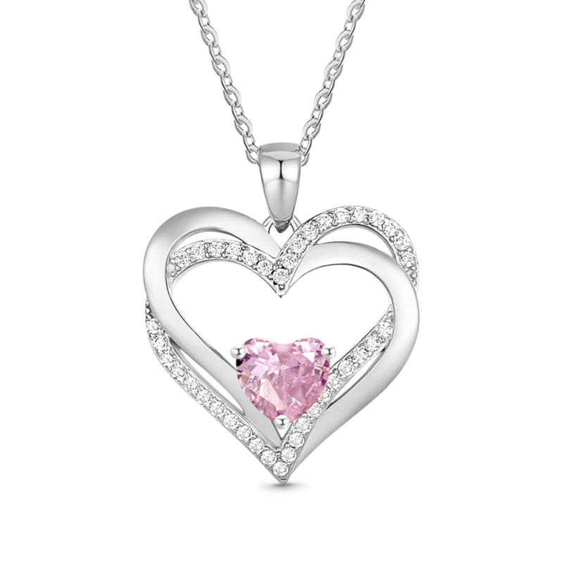 Gnoce Birthstone Heart Necklaces