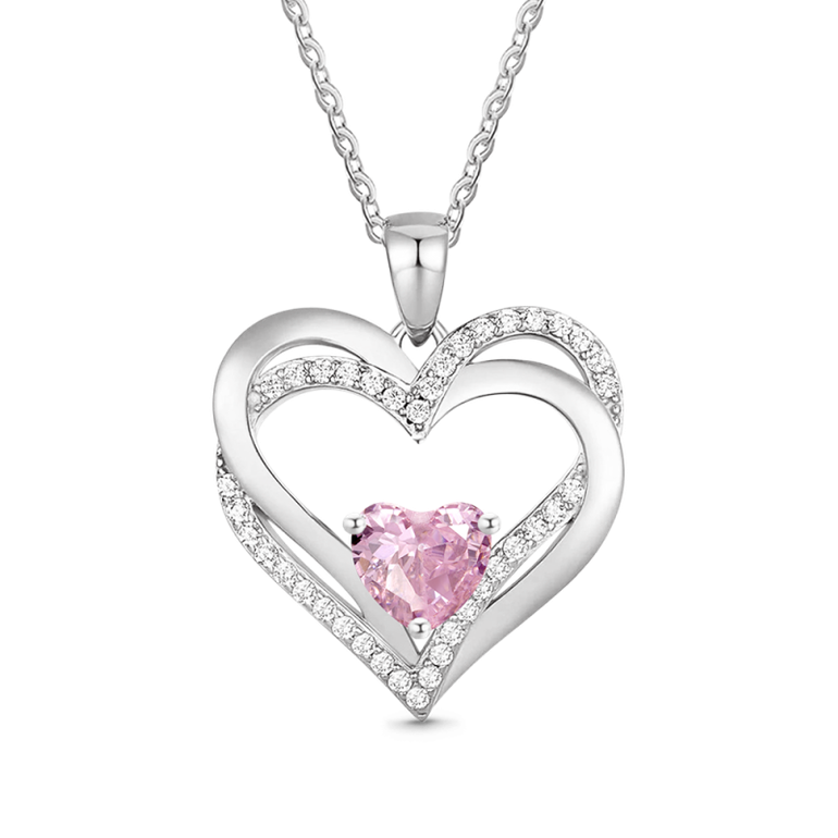 Gnoce Birthstone Heart Necklaces