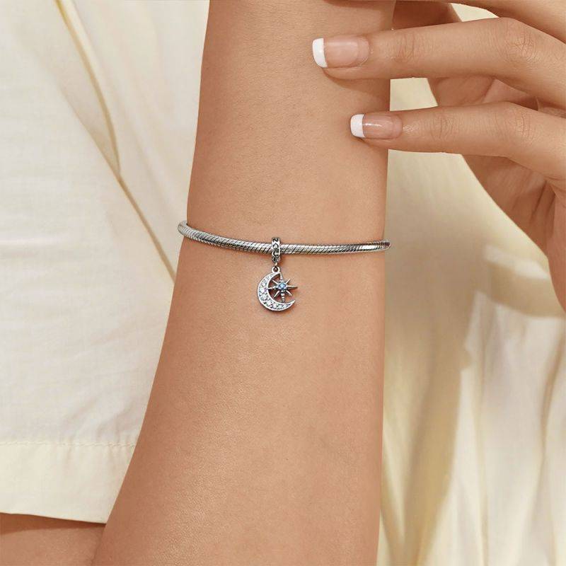 Gnoce Galaxy Moon & Star Pendant Dangle Charm