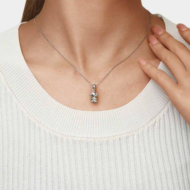 Gnoce Embrace Love Elephant & Baby Pendant Dangle Charm