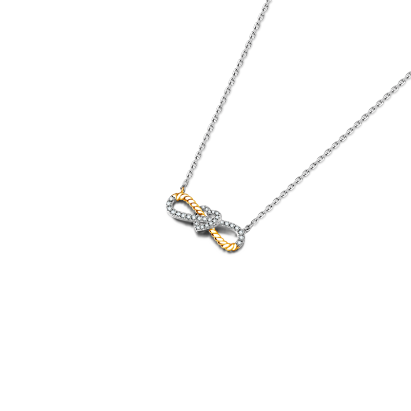 Gnoce Two-tone Infinity & Heart Twisted Rope Necklaces