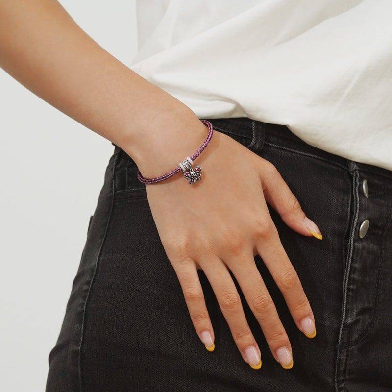 Gnoce Purple Basic Bracelets with 2 Pieces of Stoppers