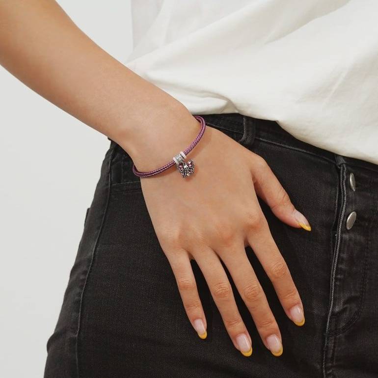 Gnoce Purple Basic Bracelets with 2 Pieces of Stoppers