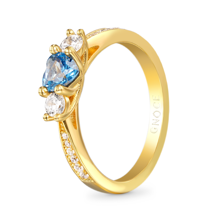 Gnoce Sparkling Three-Stone Promise Ring