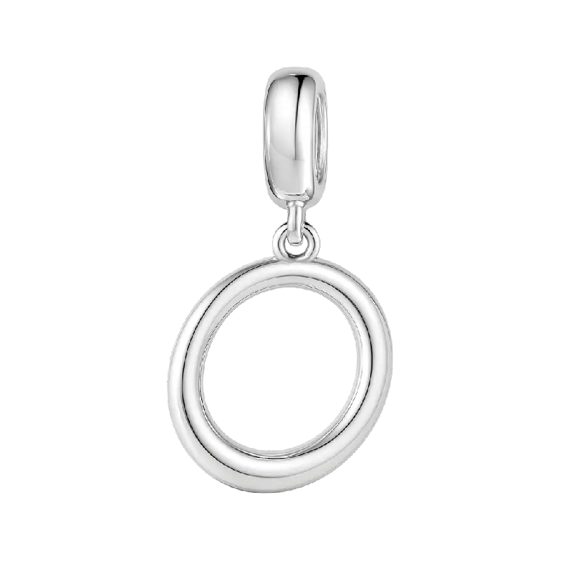 Letter O 925 Sterling Silver Dangling Charm Great for Bracelets Necklaces