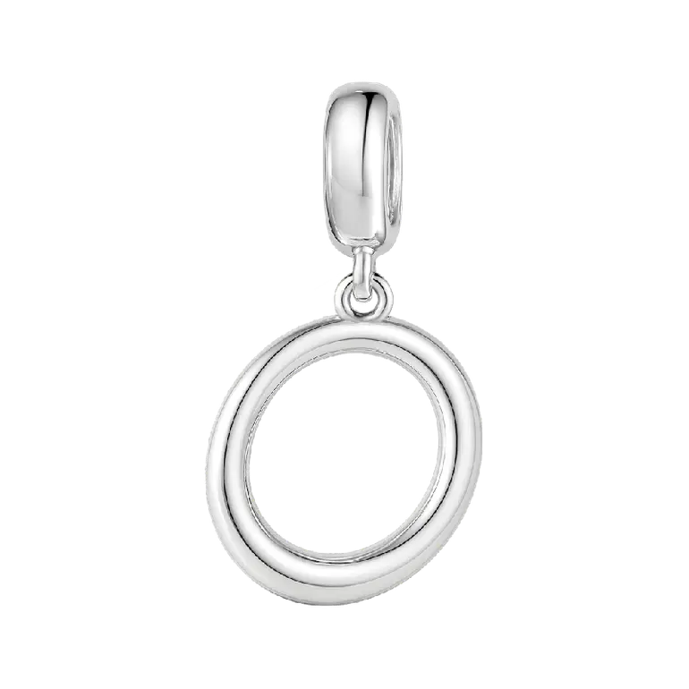Letter O 925 Sterling Silver Dangling Charm Great for Bracelets Necklaces