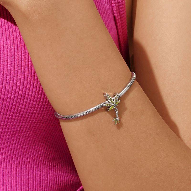 Gnoce Green Plant Pot Leaf Charm