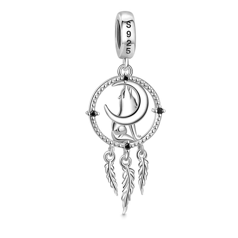 Gnoce Wolf Dream Catcher Pendant Dangle Charm