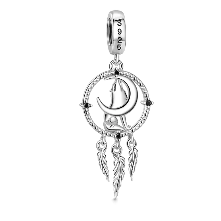Gnoce Wolf Dream Catcher Pendant Dangle Charm