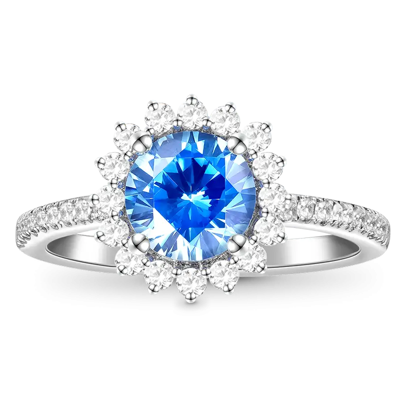 Gnoce Shimmering Four Prong Round Cut Promise Ring