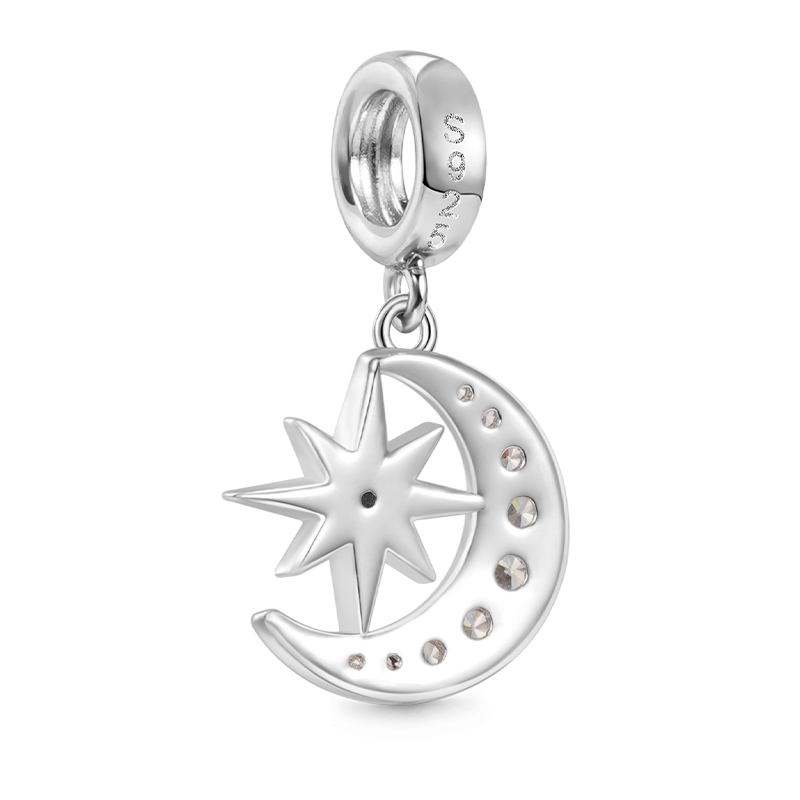Gnoce Galaxy Moon & Star Pendant Dangle Charm