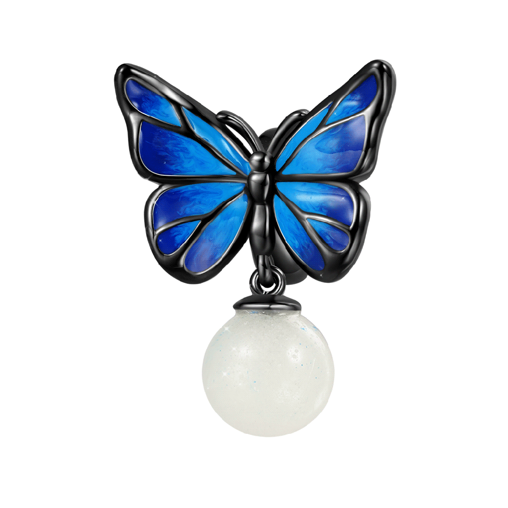 Gnoce Blue Morpho Butterfly Glow-in-the-Dark Charm
