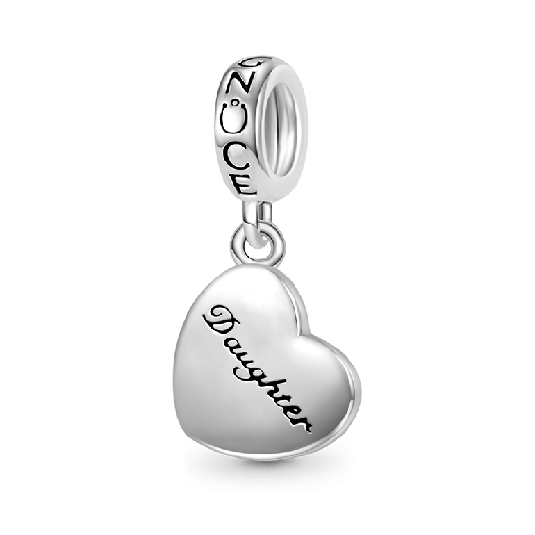 Gnoce Father & Daughter Heart Pendant Dangle Charm