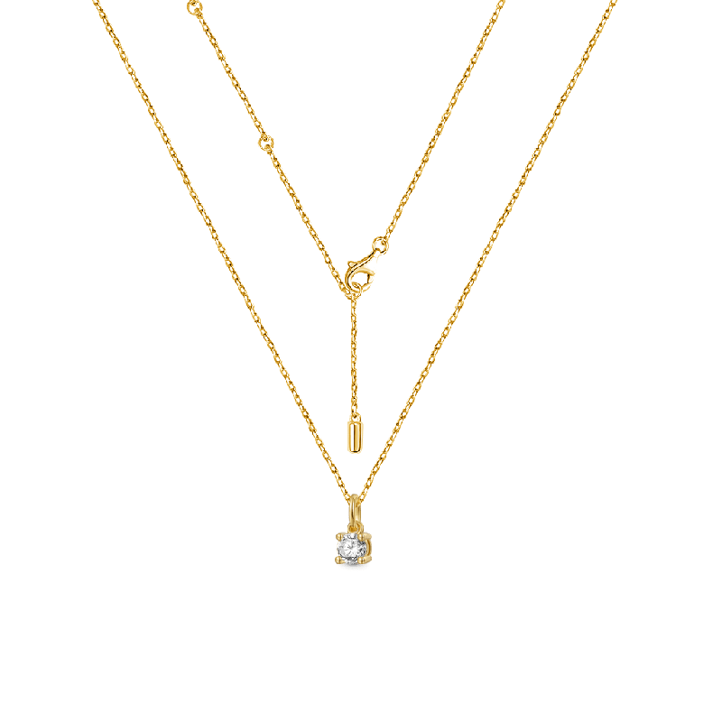 Gnoce Solitaire Diamond Pendant Necklaces
