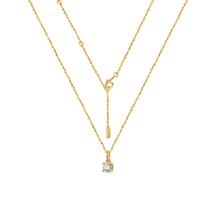 Gnoce Solitaire Diamond Pendant Necklaces
