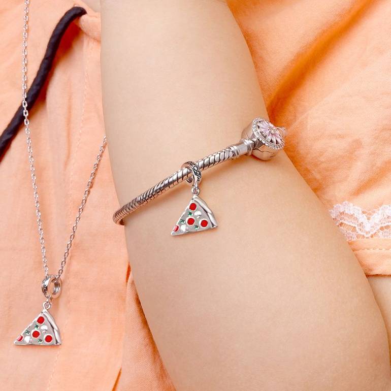 Gnoce Delicious Pizza Slice Pendant Dangle Charm
