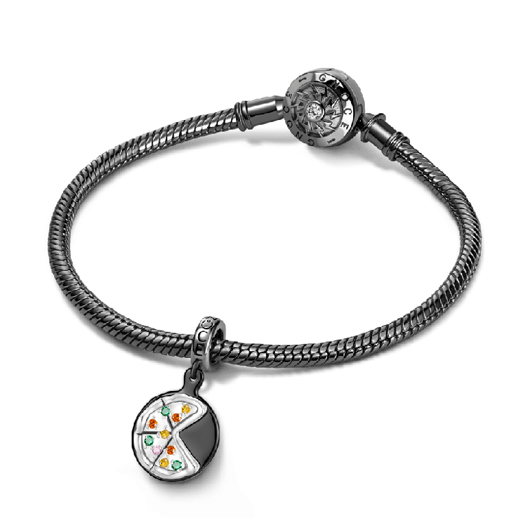 Gnoce Iron Plate Pizza Pendant Dangle Charm