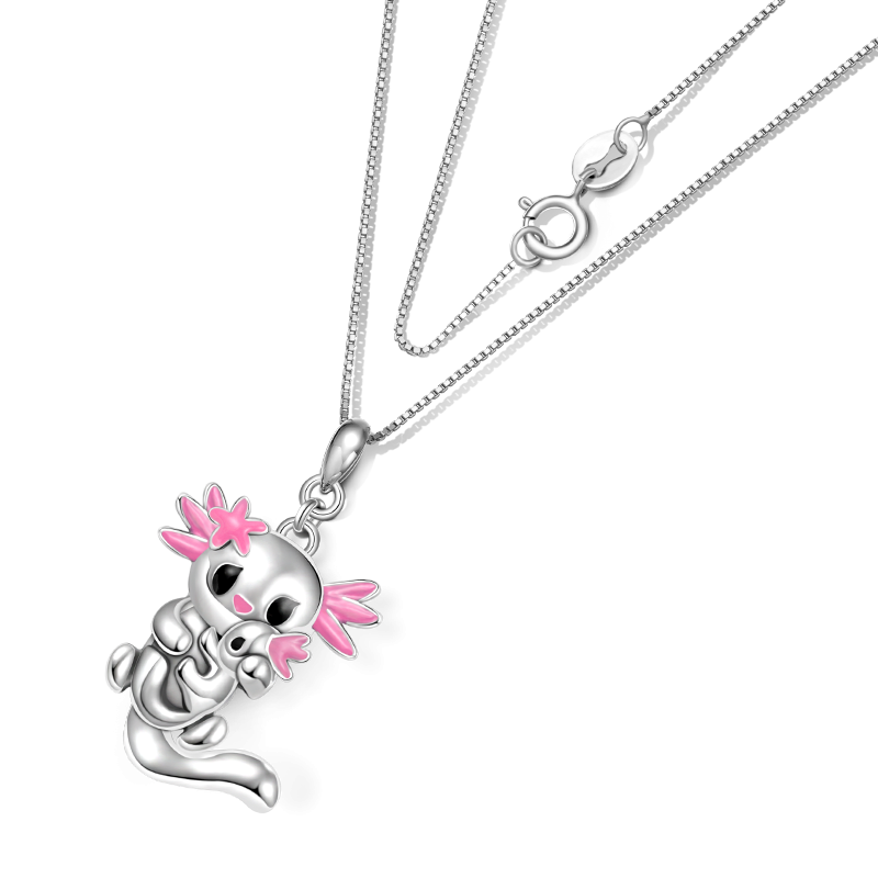 Gnoce Embrace Love Sakura Mexican Axolotl & Baby Necklaces