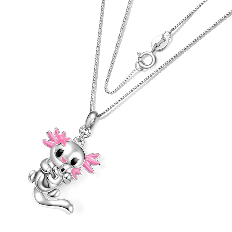 Gnoce Embrace Love Sakura Mexican Axolotl & Baby Necklaces